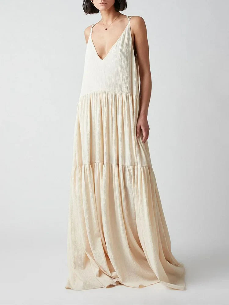 Fleurine Summer Maxi Dress V-neck 